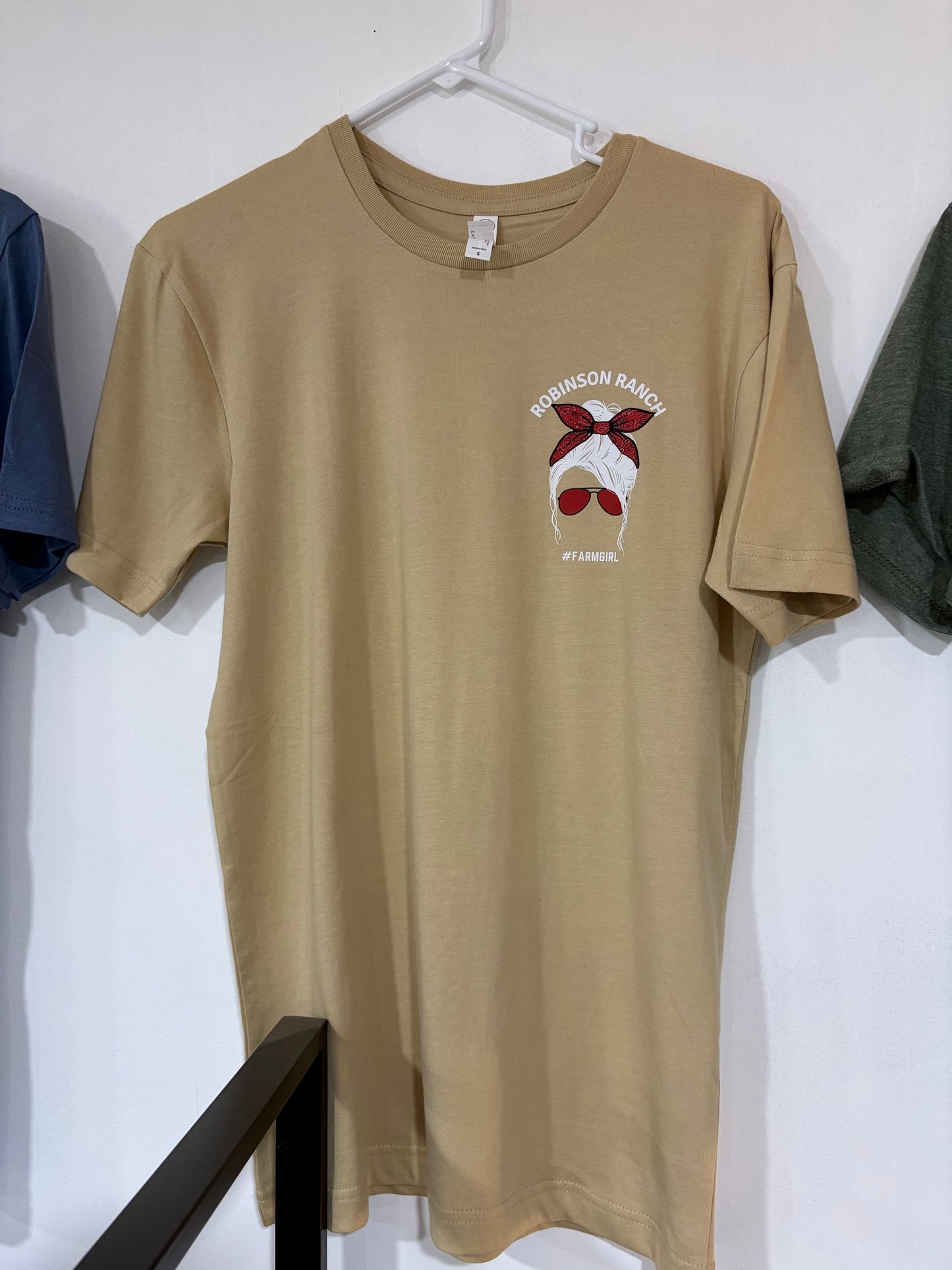 #FarmGirl Shirt in Tan - Robinson Ranch