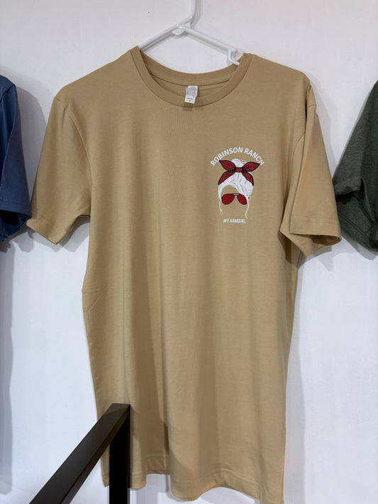 #FarmGirl Shirt in Tan - Robinson Ranch