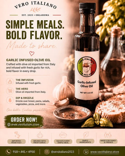 Garlic-Infused Olive Oil - Vero Italiano